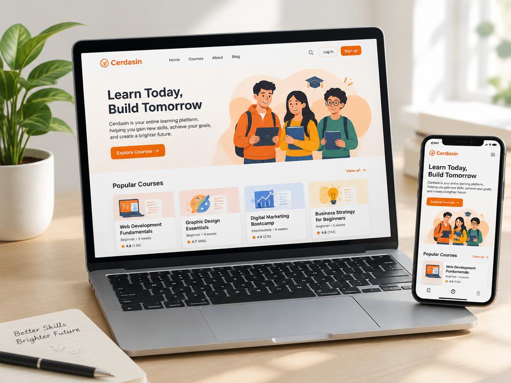Cerdasin website desktop and mobile preview