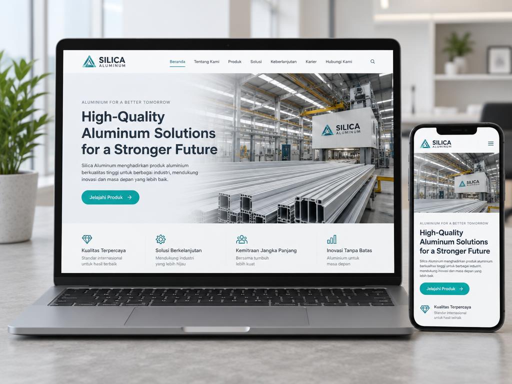 Silica Aluminum website desktop and mobile preview